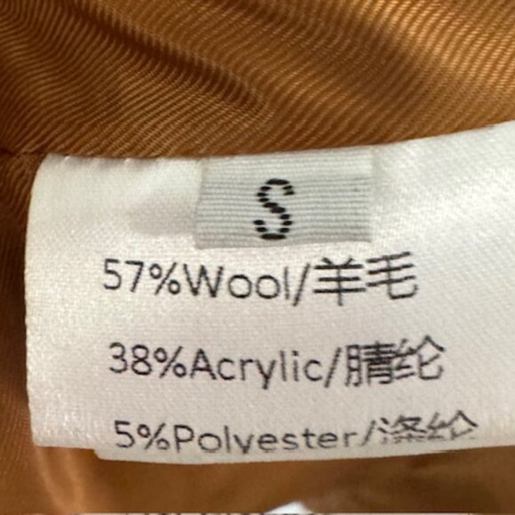 ASM Anna 100% Brown Chevron Wool Coat. Never Been Worn! - Picture 5 of 6